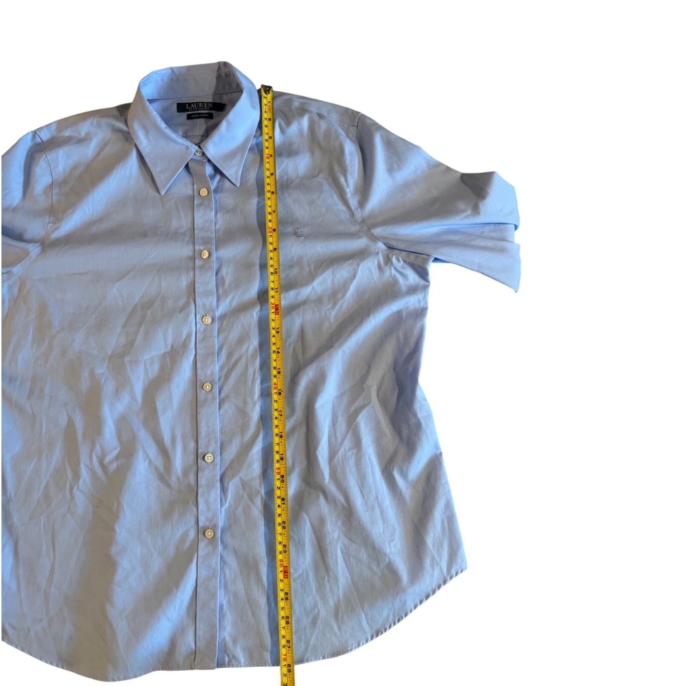 Lauren Ralph Lauren Womens Light Blue Non Iron Cotton Button Down Shirt Size 16 - Picture 5 of 8